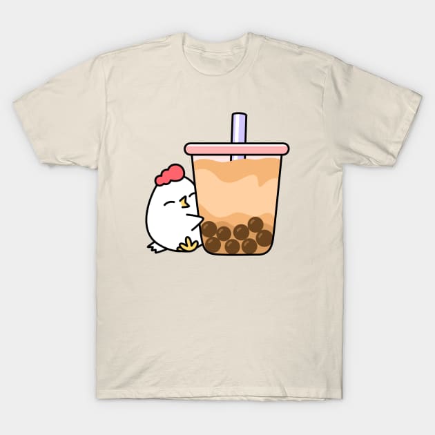 Grumpy chicken with boba T-Shirt by Robot Dance Battle